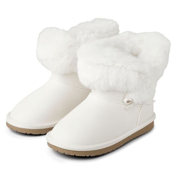 Gymboree Other - Gymboree Girls White Faux Fur Chalet Snow Winter Holiday Boots Shoes Size 10 NEW